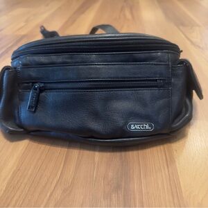 SACHI Men's Genuine Leather Belt Bag